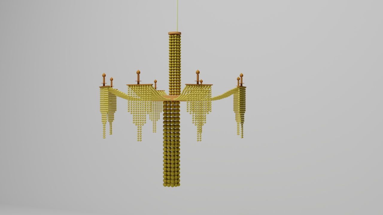 Gold Chandelier 3D model_1