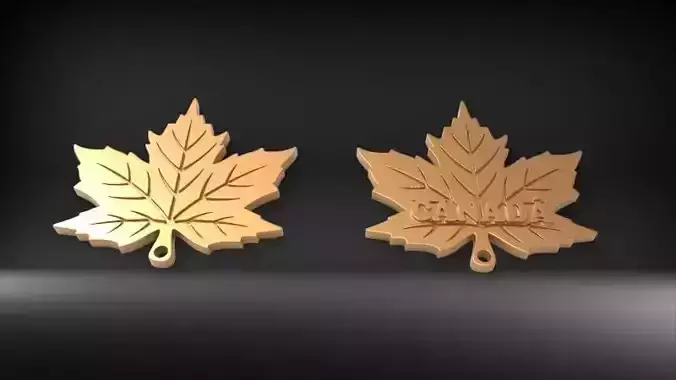 Maple Leaf and Canada Maple Leaf Pendant 3D print model