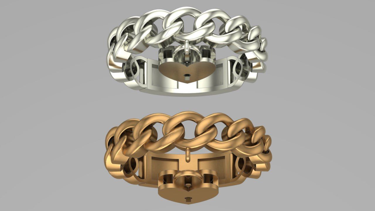 Tiffany lock gold ring 3D print model_1
