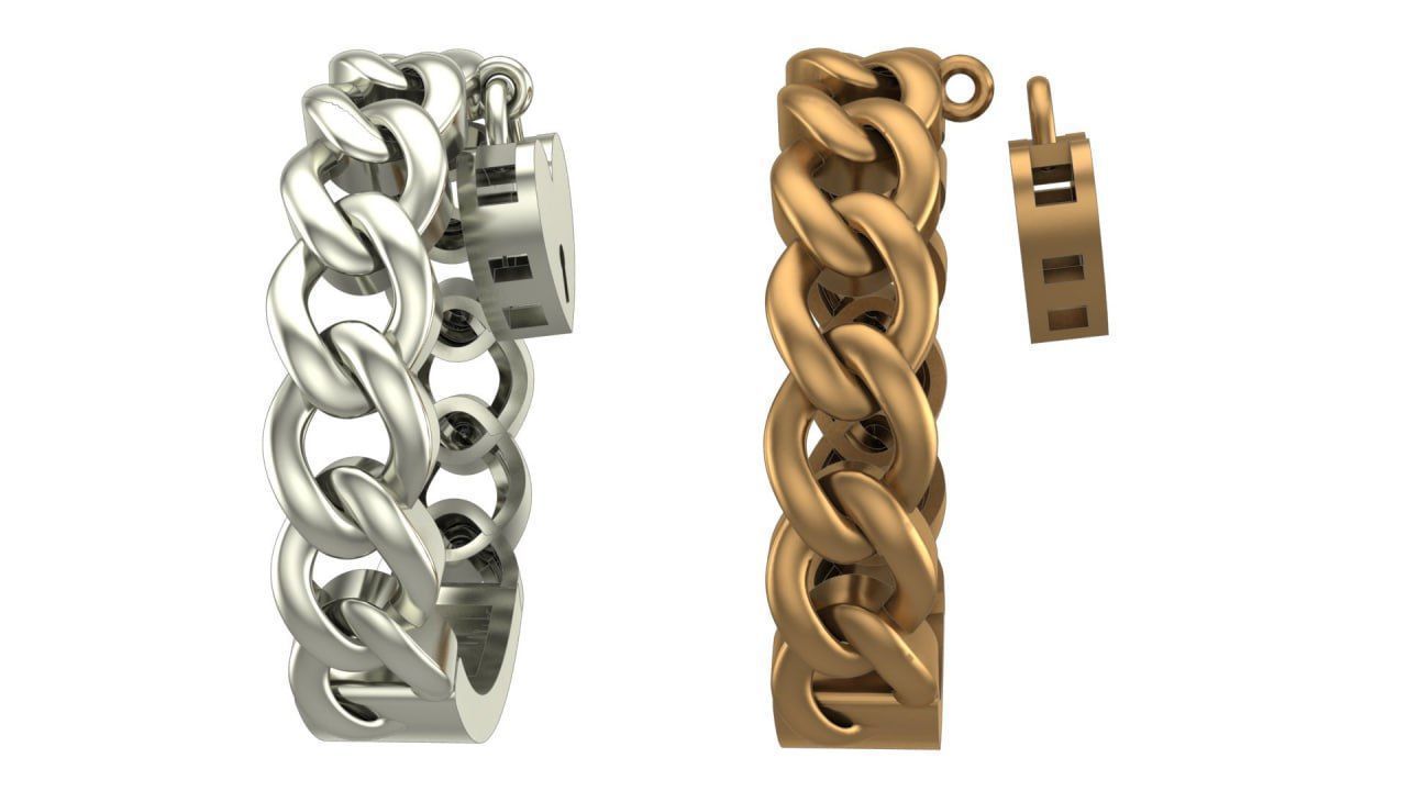 Tiffany lock gold ring 3D print model_2