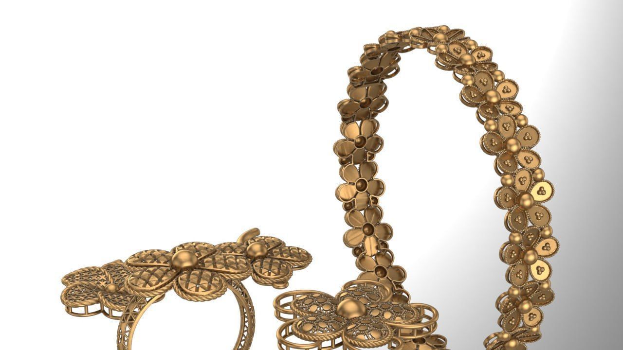 Flower theme service parts 3D print model_2