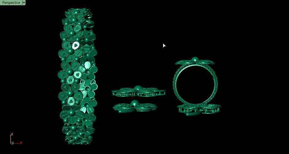 Flower theme service parts 3D print model_5