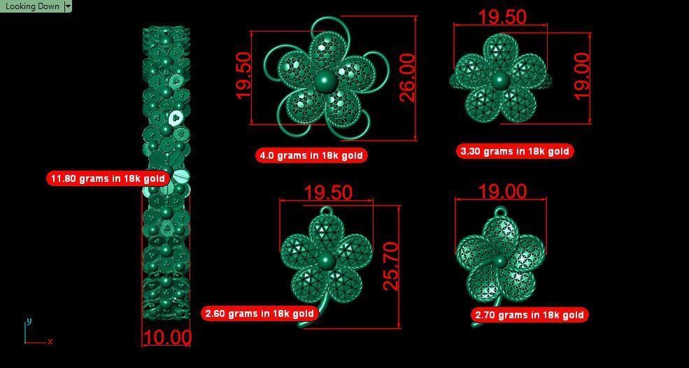 Flower theme service parts 3D print model_8