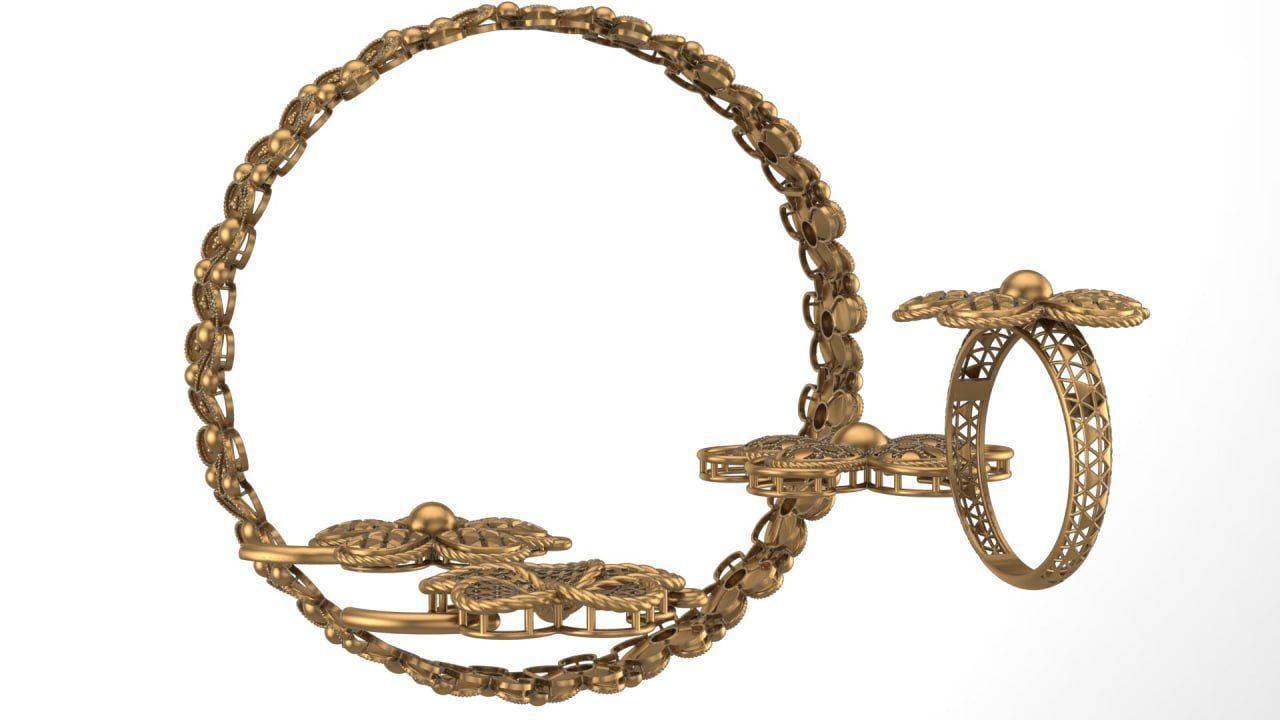 Flower theme service parts 3D print model_1