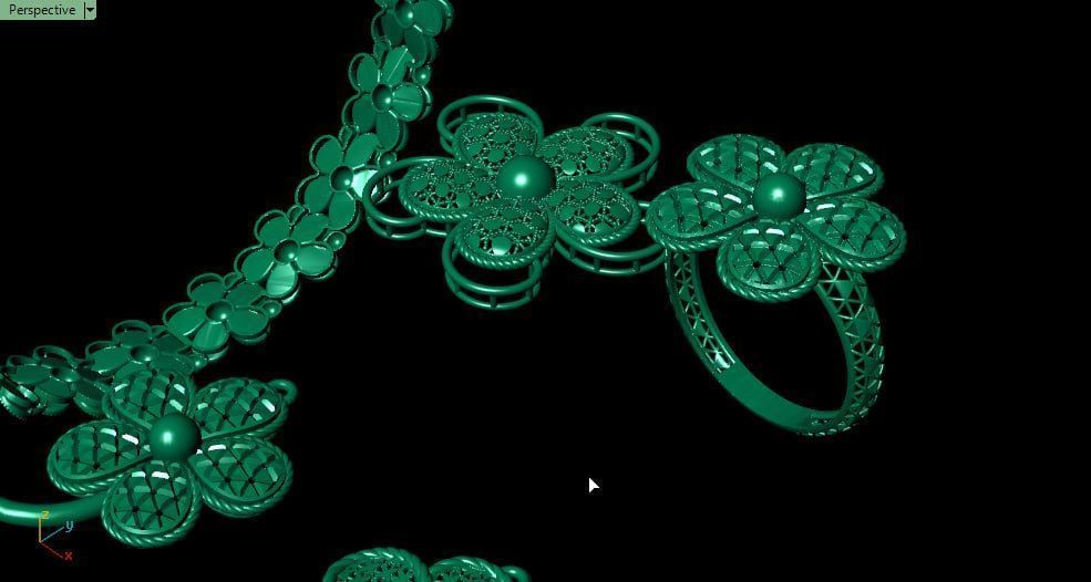 Flower theme service parts 3D print model_7