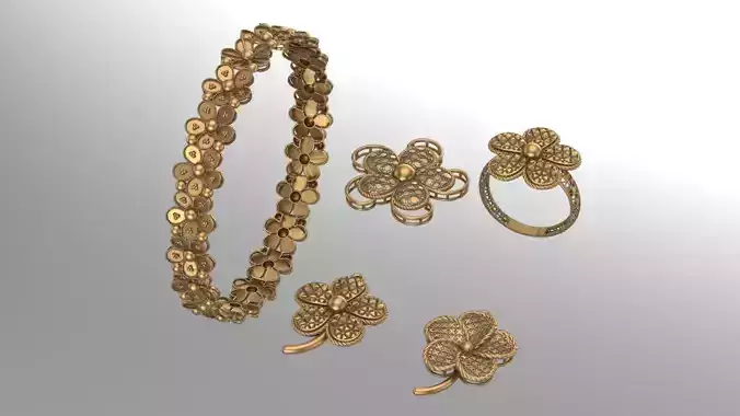 Flower theme service parts 3D print model