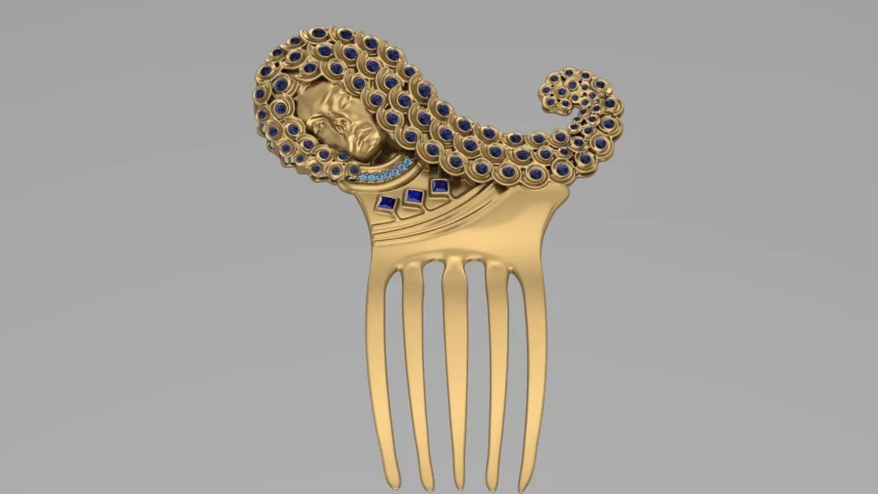 Assyrian jewelry - comb 3D print model
