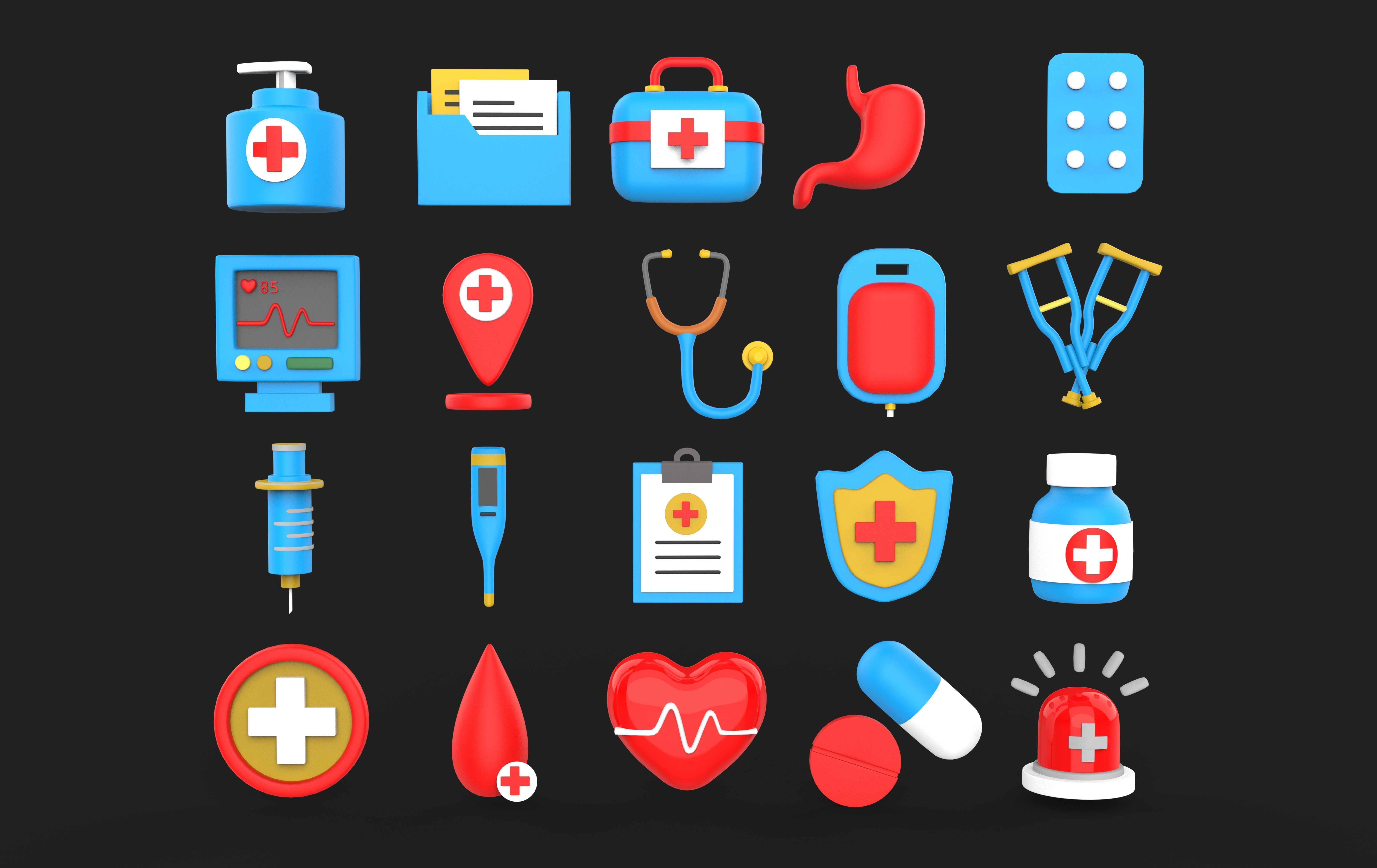 medical icon 3D model_4