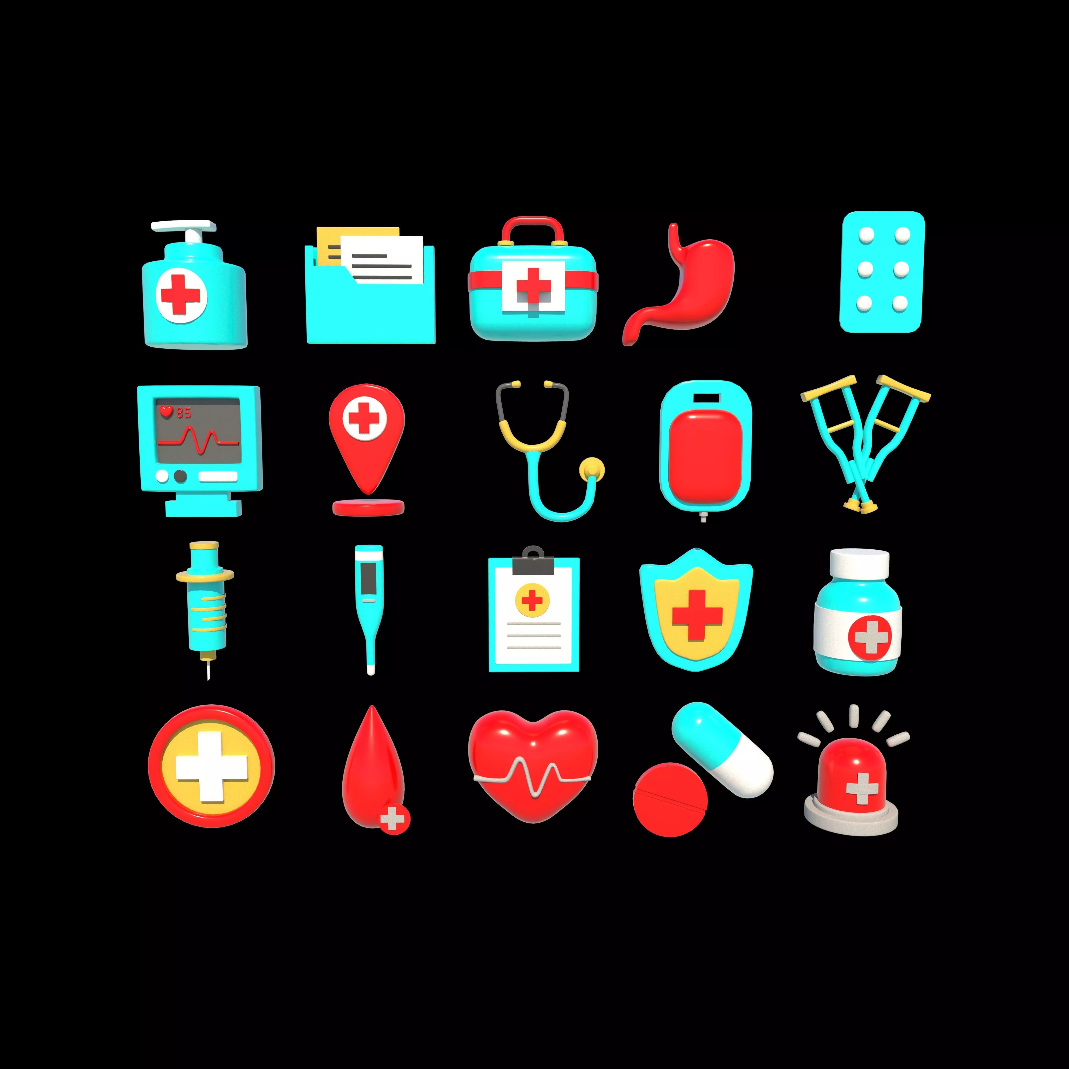 medical icon 3D model_0