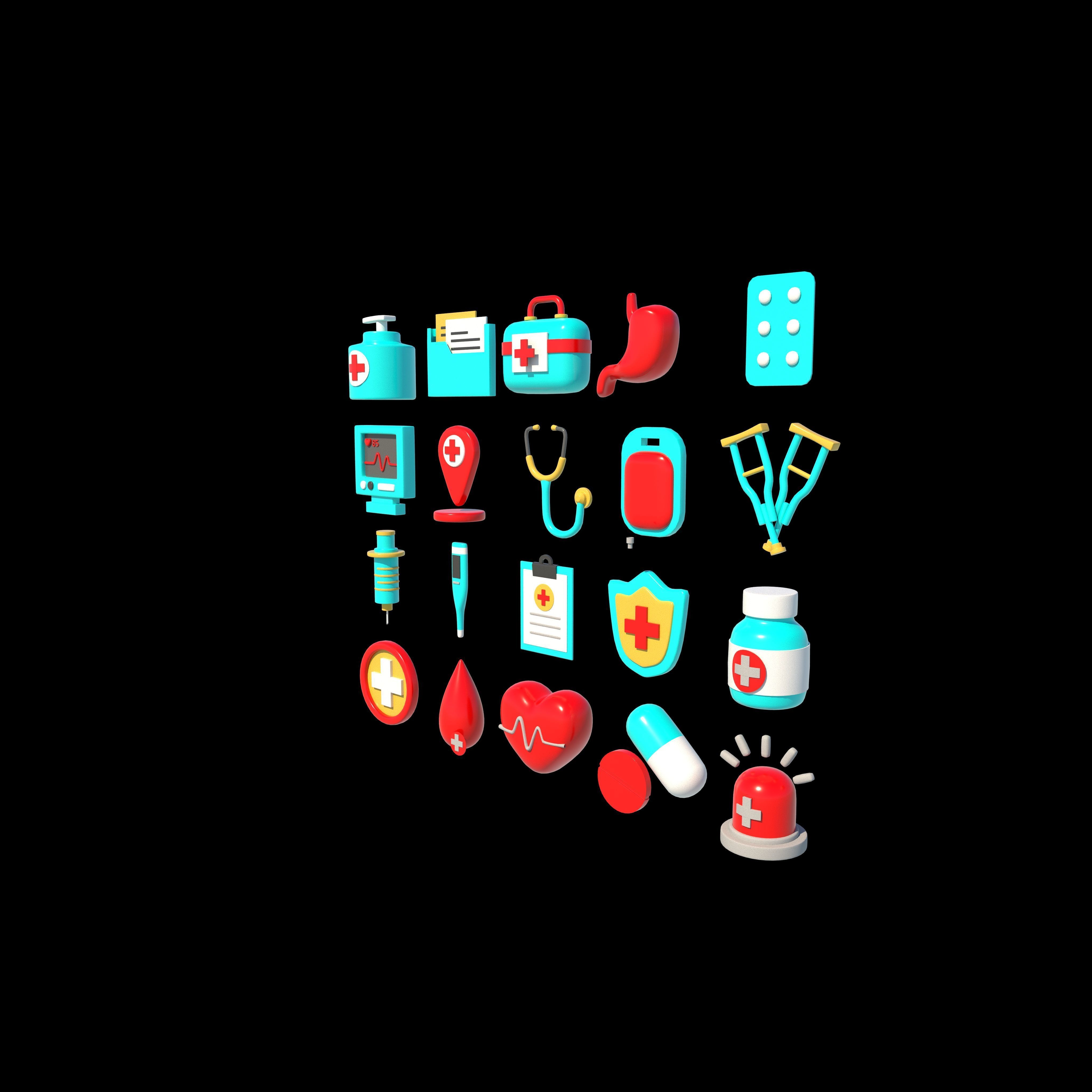 medical icon 3D model_3