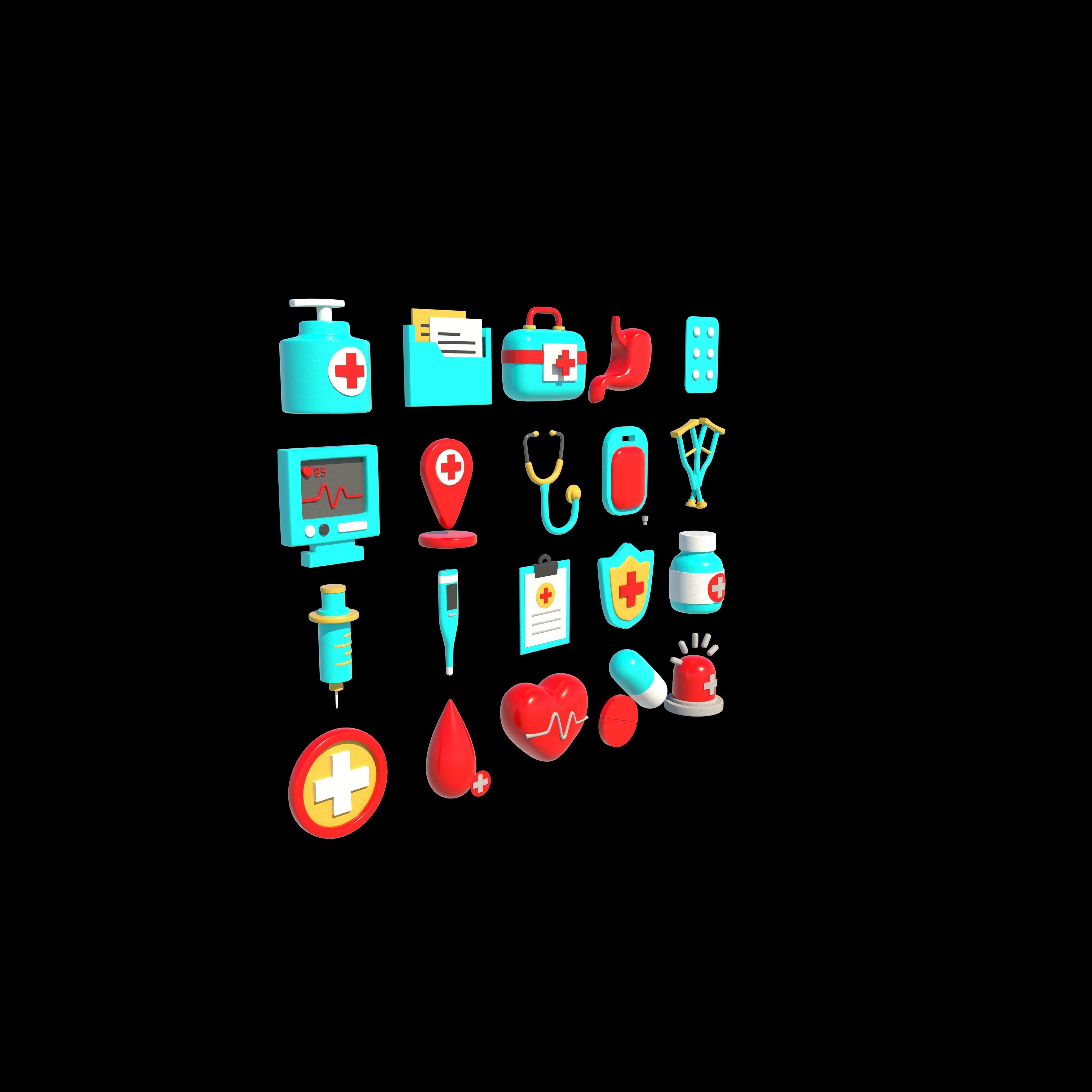 medical icon 3D model_2