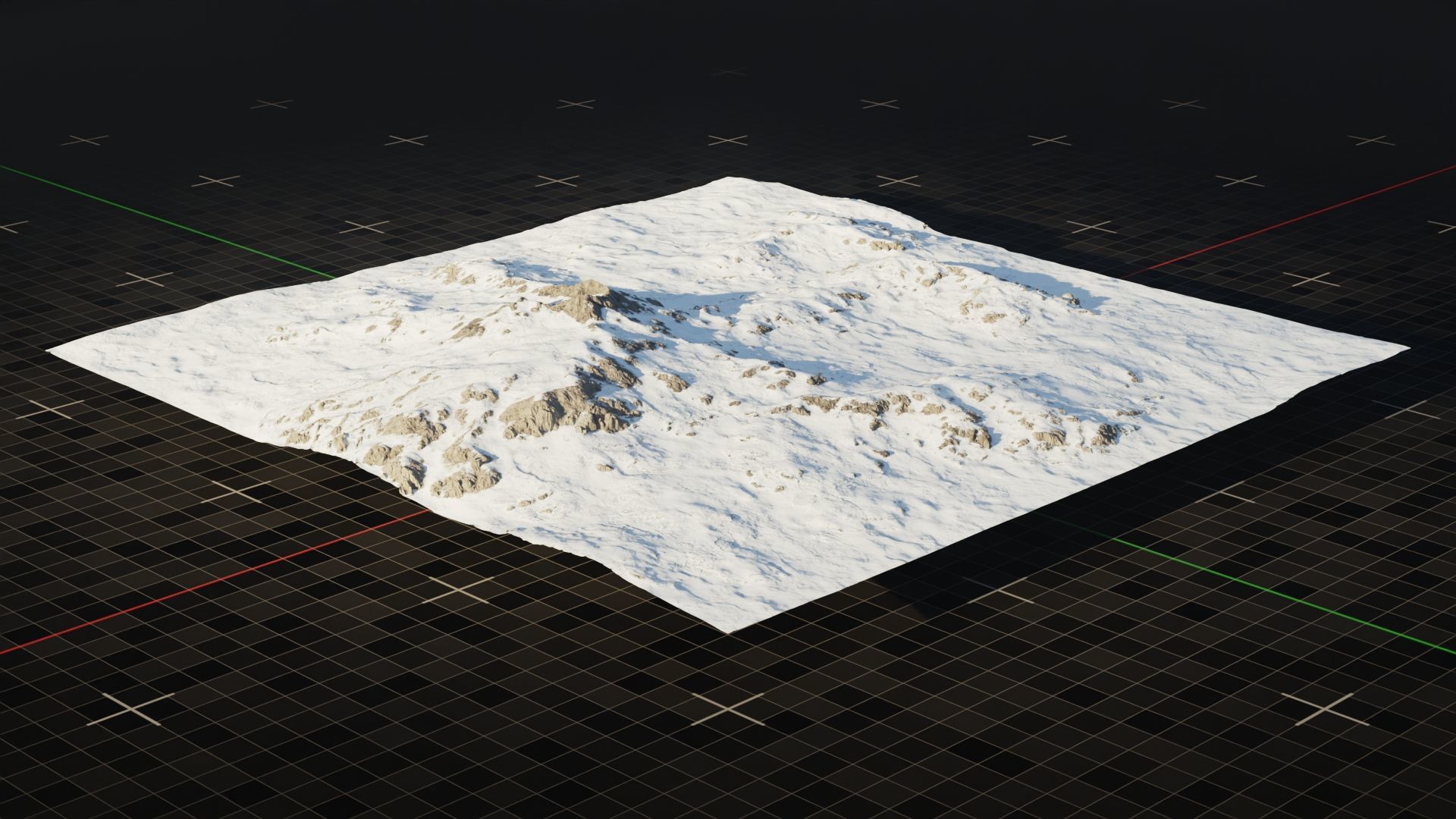 Tundra Mountain Terrain 1 3D model_2