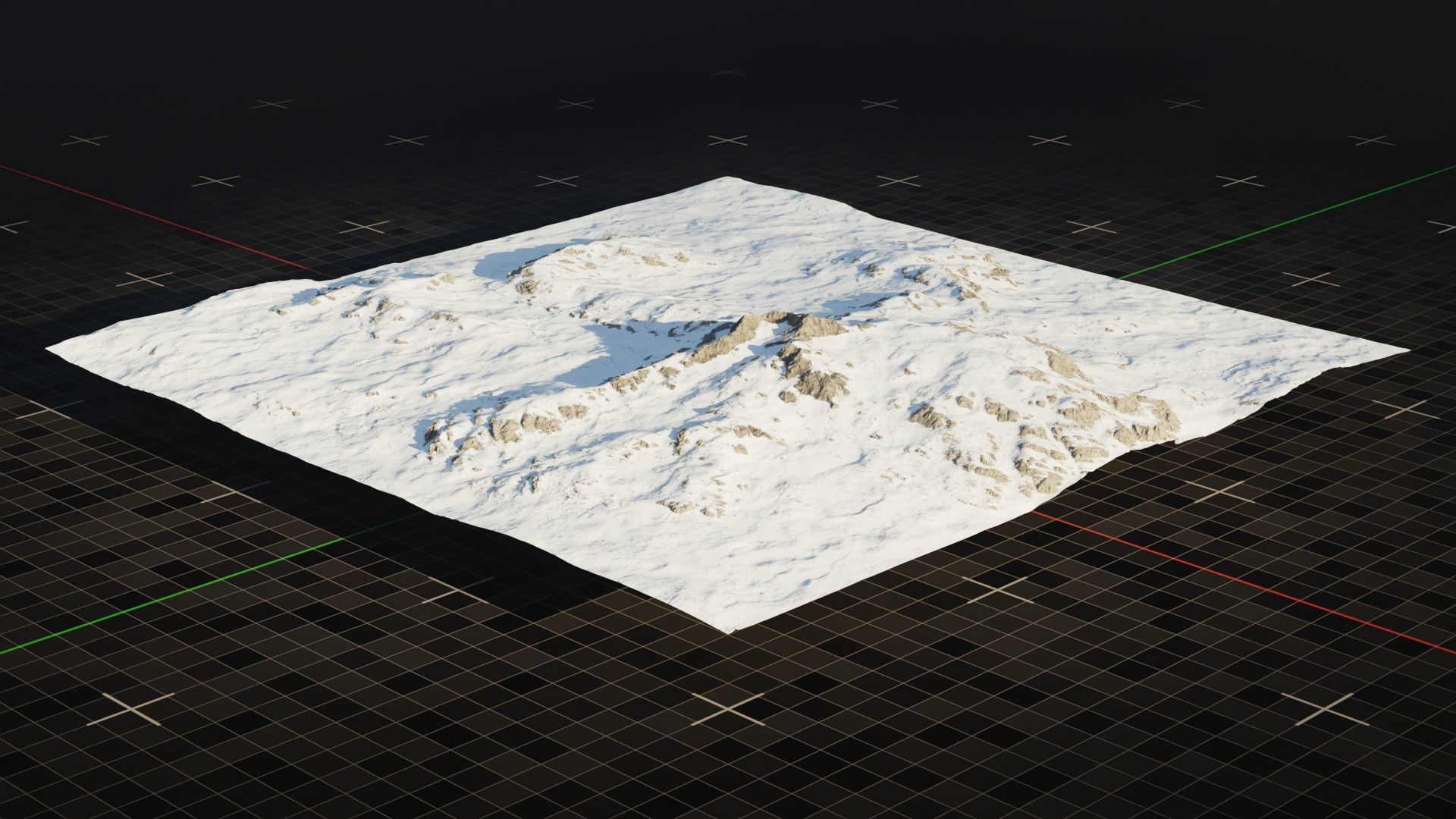 Tundra Mountain Terrain 1 3D model_1