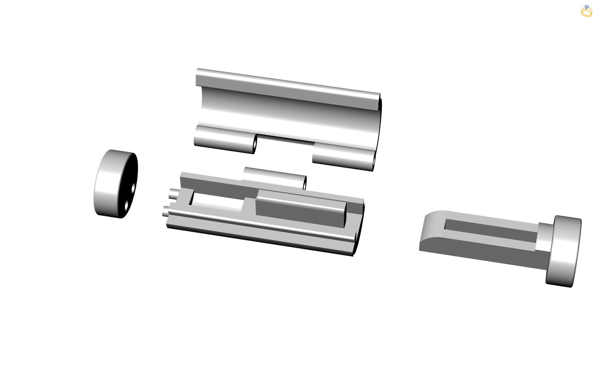 Lock Box Oval Bracelet or Necklace  Lock Box G-520 3D print model_8