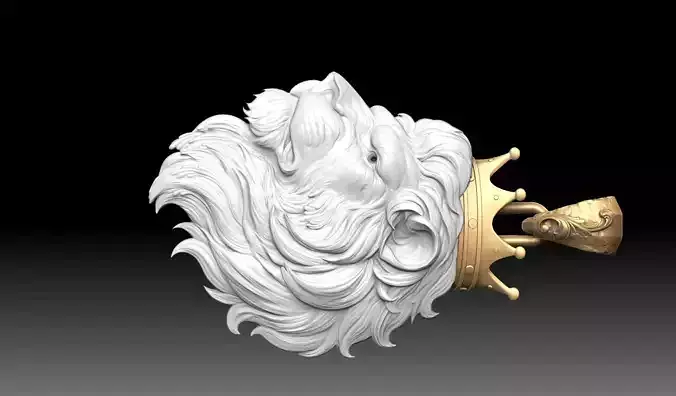 Lion pendant crown  necklace