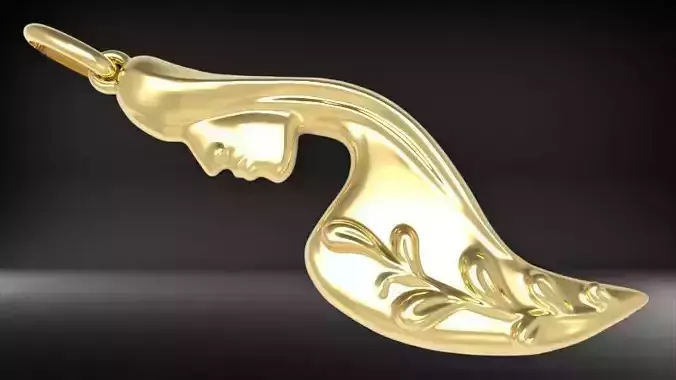 Elegance Lady Girl Woman Face Pendant Jewelry 3D print model