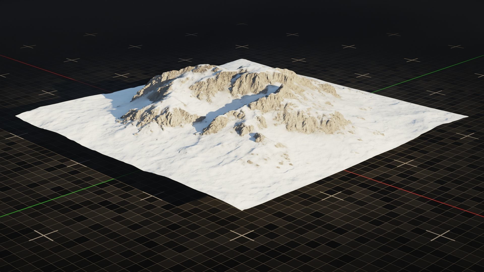 Tundra Mountain Terrain 3 3D model_1