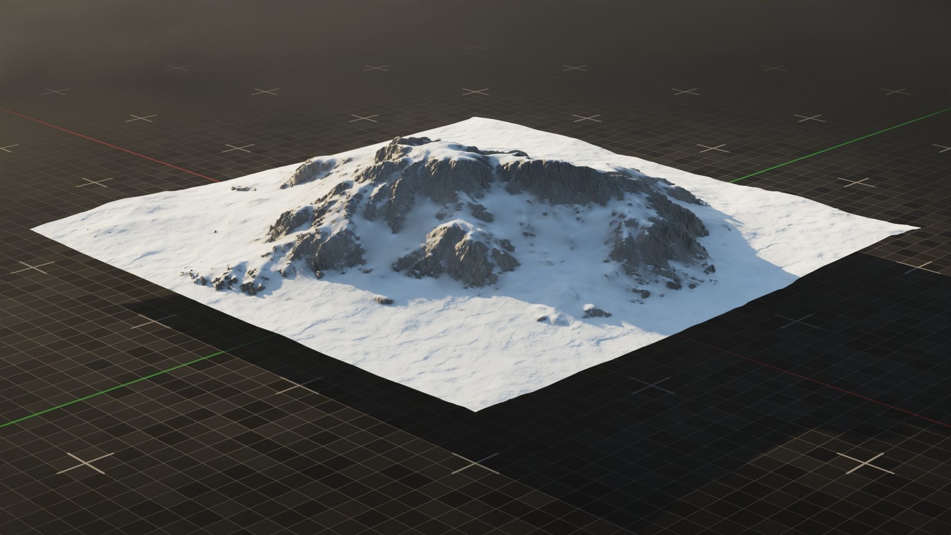 Tundra Mountain Terrain 3 3D model_3