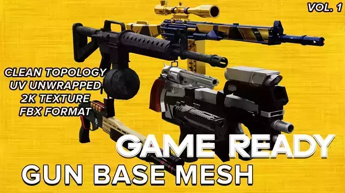 GUN COLLECTION Free low-poly 3D model