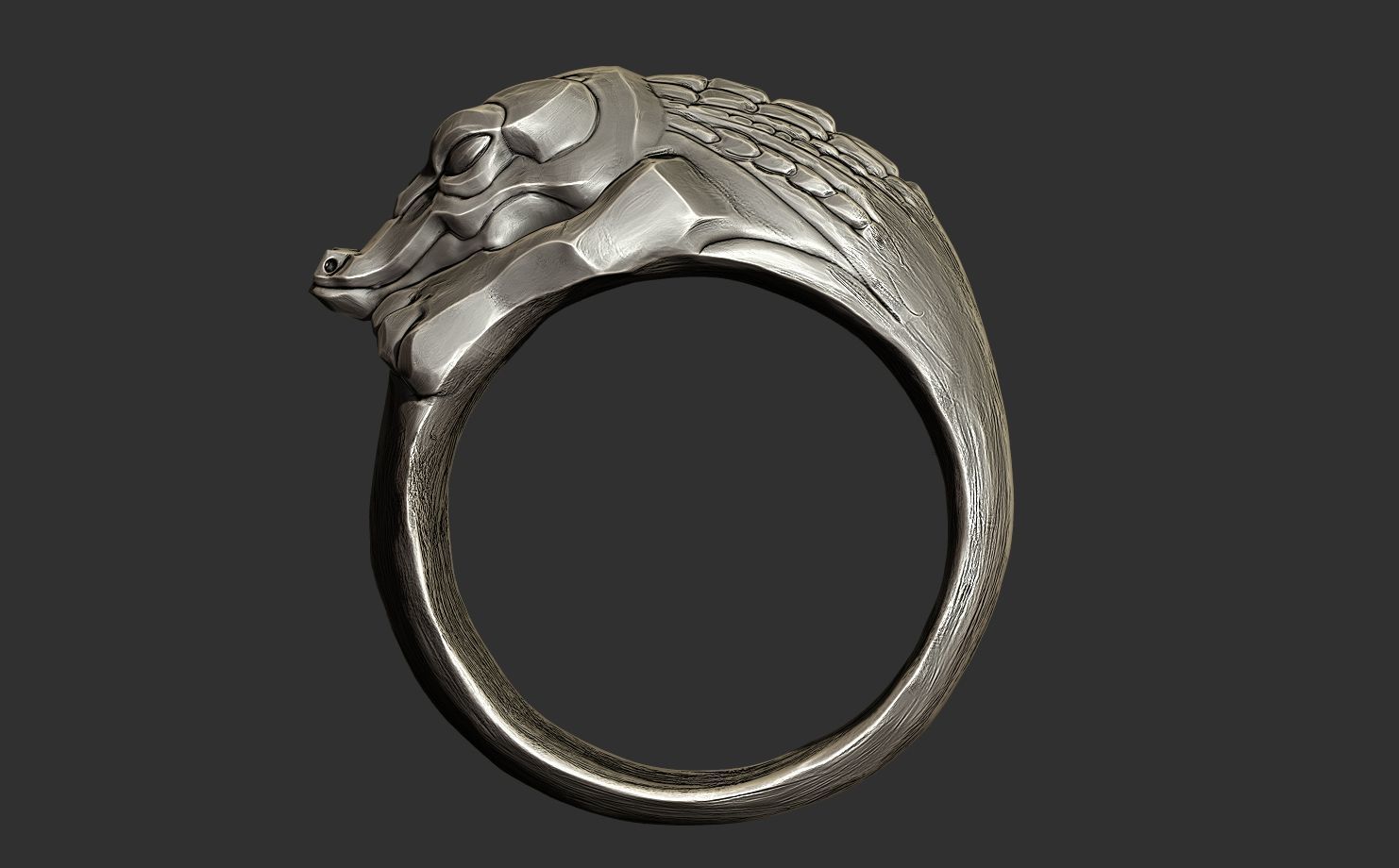 Alligator Ring 3D print model_1