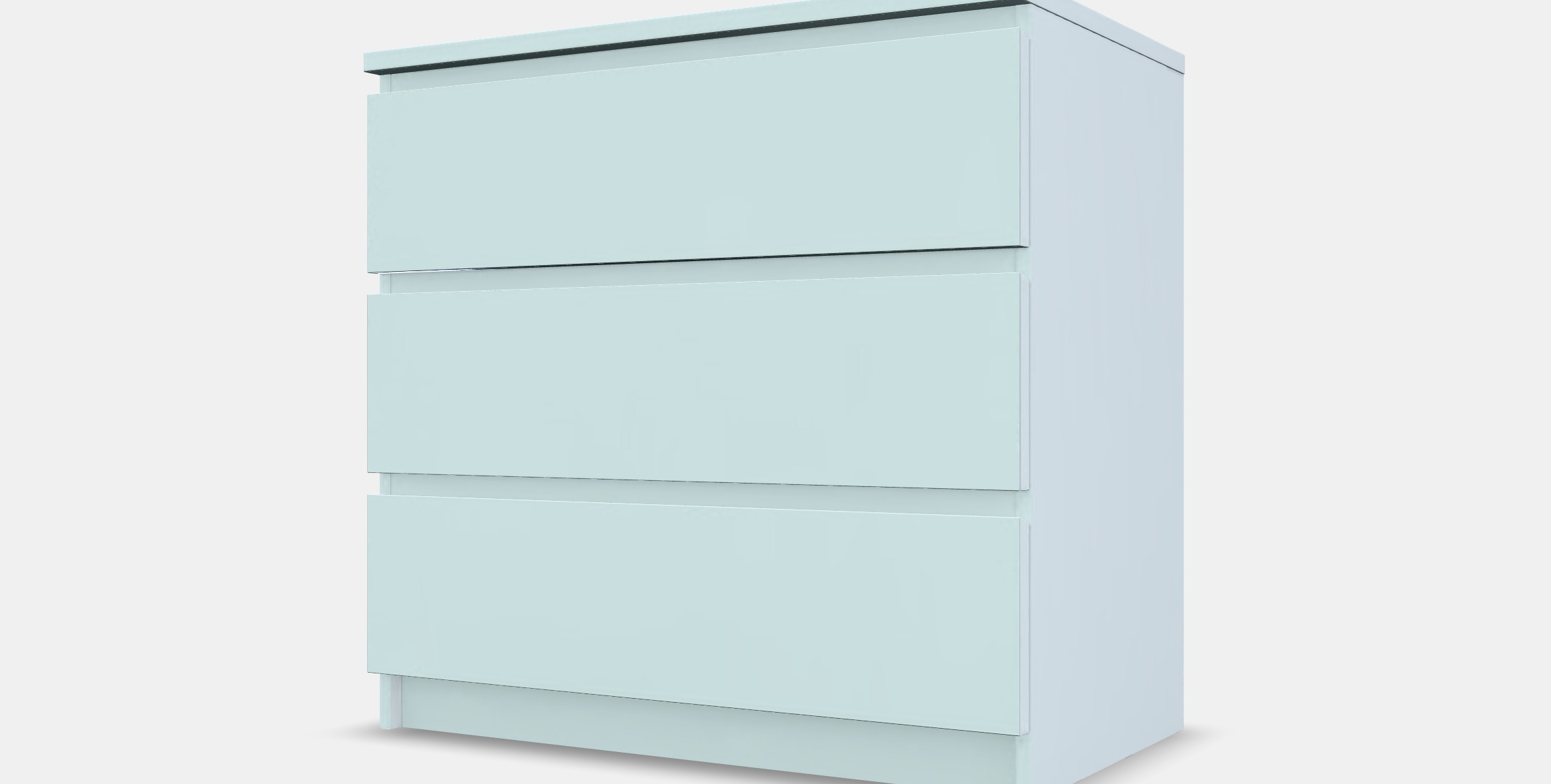 MALM Chest of 3 drawers 3 Low-poly 3D model_13