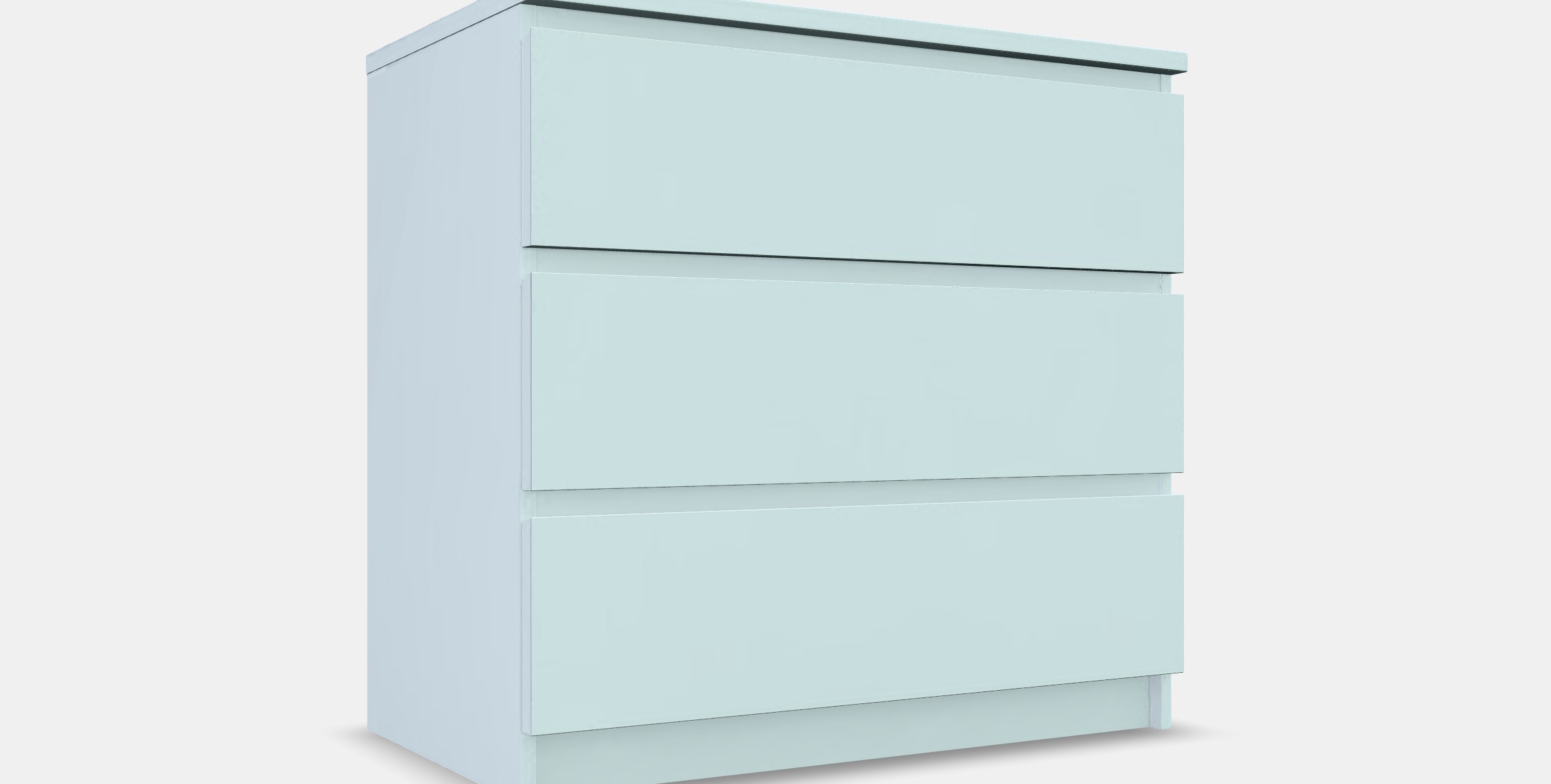 MALM Chest of 3 drawers 3 Low-poly 3D model_9
