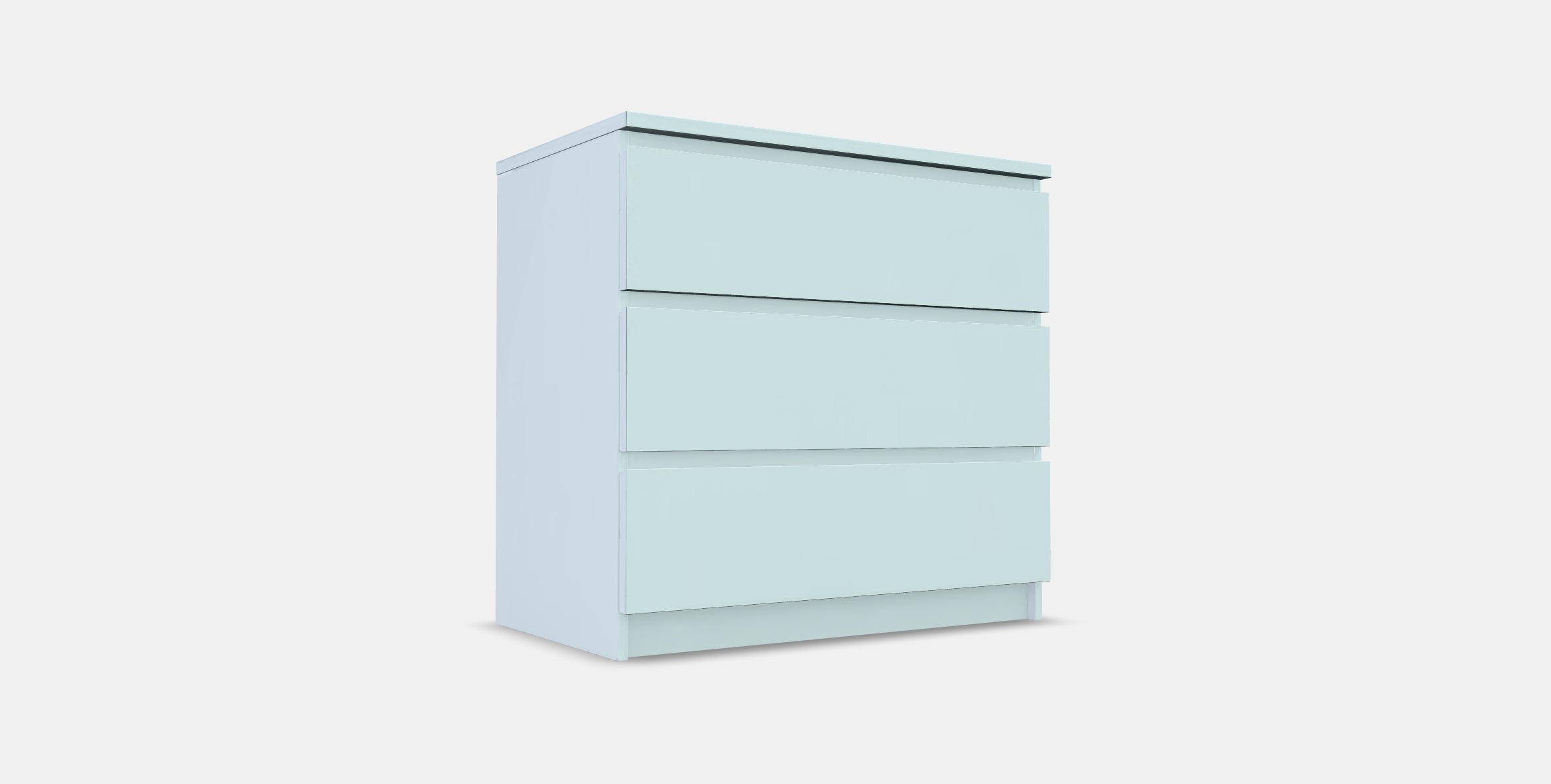 MALM Chest of 3 drawers 3 Low-poly 3D model_3