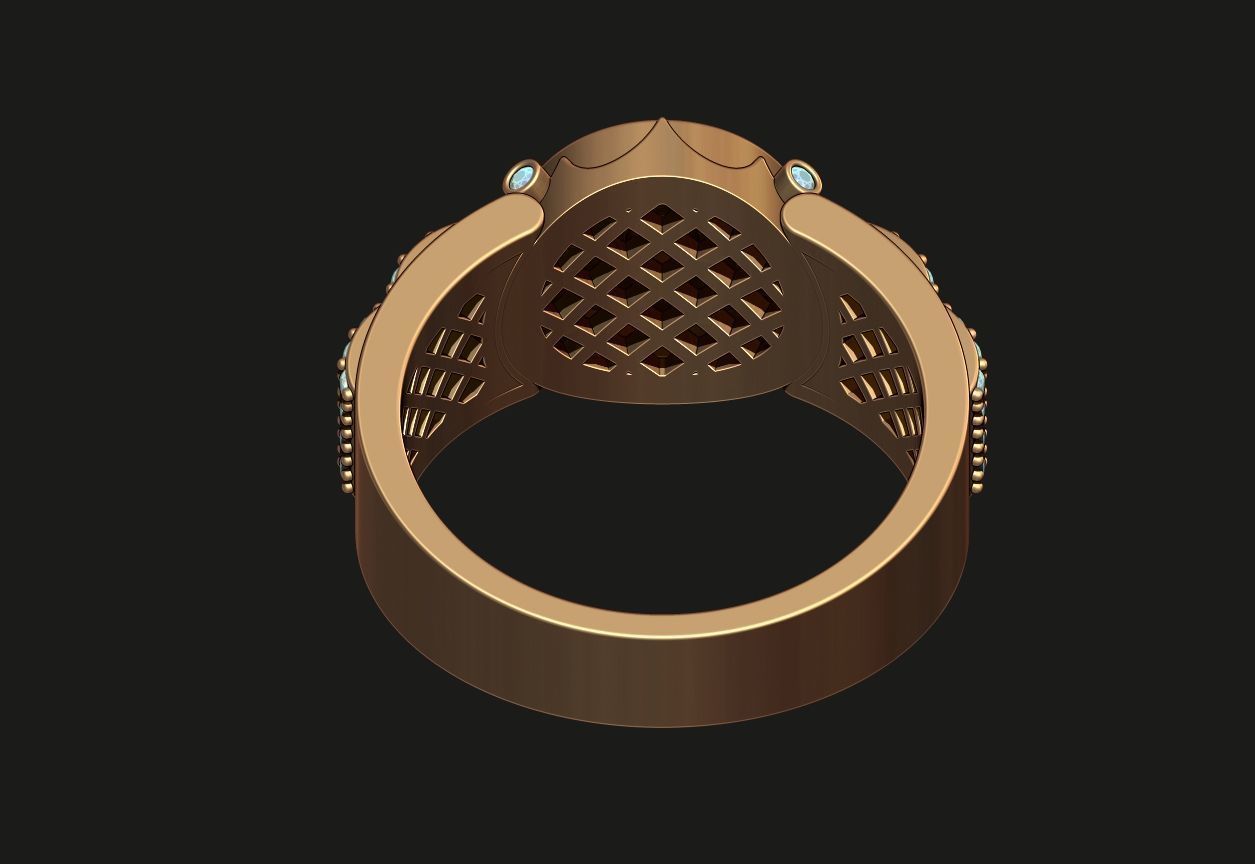 A MAN S RING WITH STONES 3 Printable Model 3D print model_11