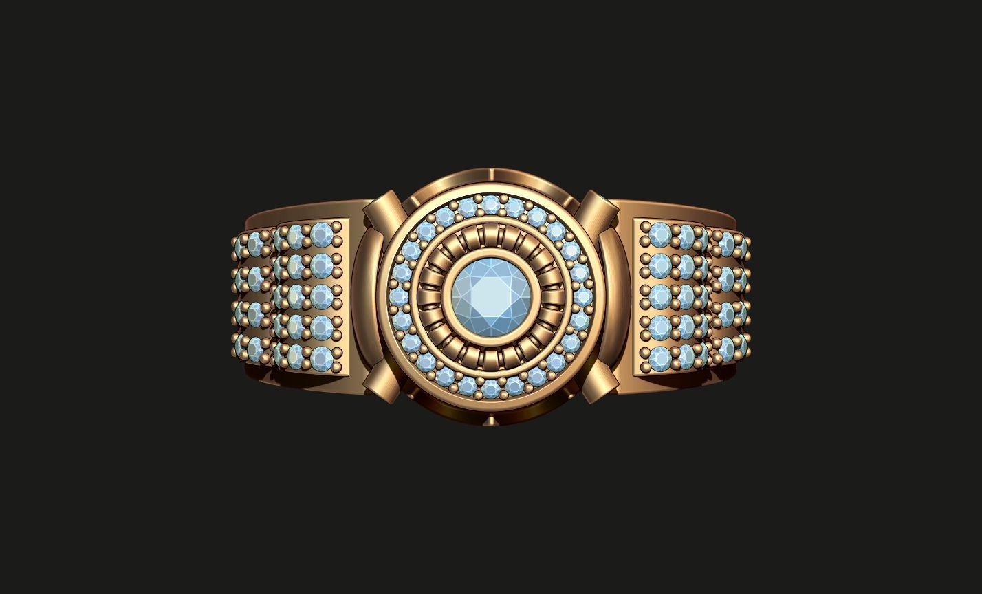 A MAN S RING WITH STONES 3 Printable Model 3D print model_8