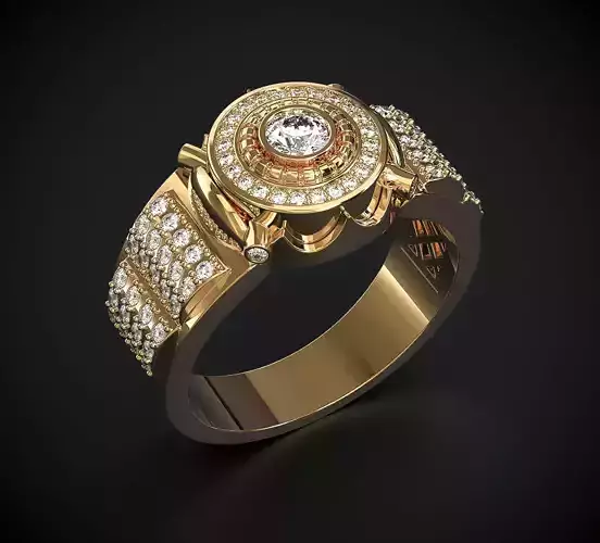 A MAN S RING WITH STONES 3 Printable Model