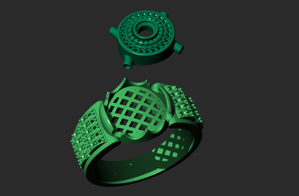 A MAN S RING WITH STONES 3 Printable Model 3D print model_4
