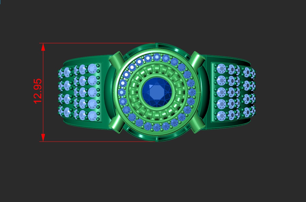 A MAN S RING WITH STONES 3 Printable Model 3D print model_3