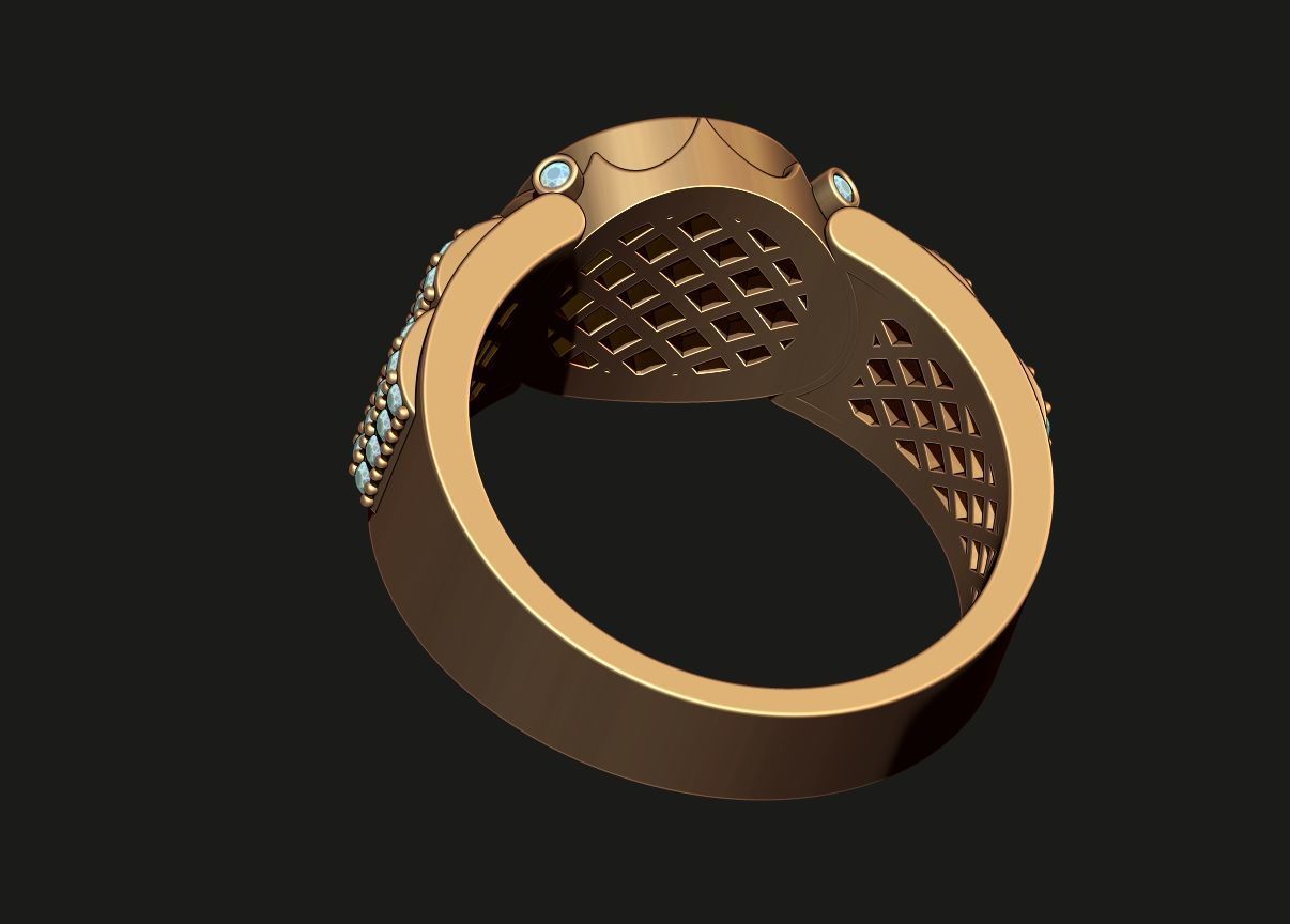 A MAN S RING WITH STONES 3 Printable Model 3D print model_10