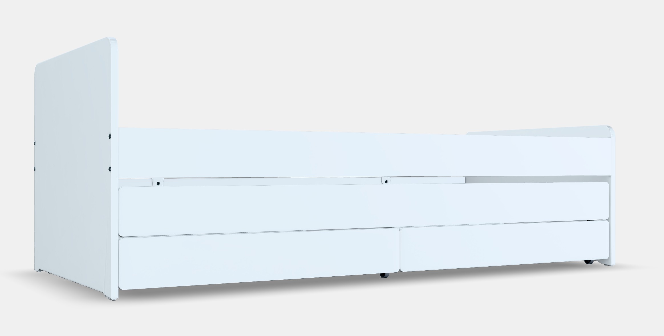 SLAKT Bed frame with underbed and storage Low-poly 3D model_2