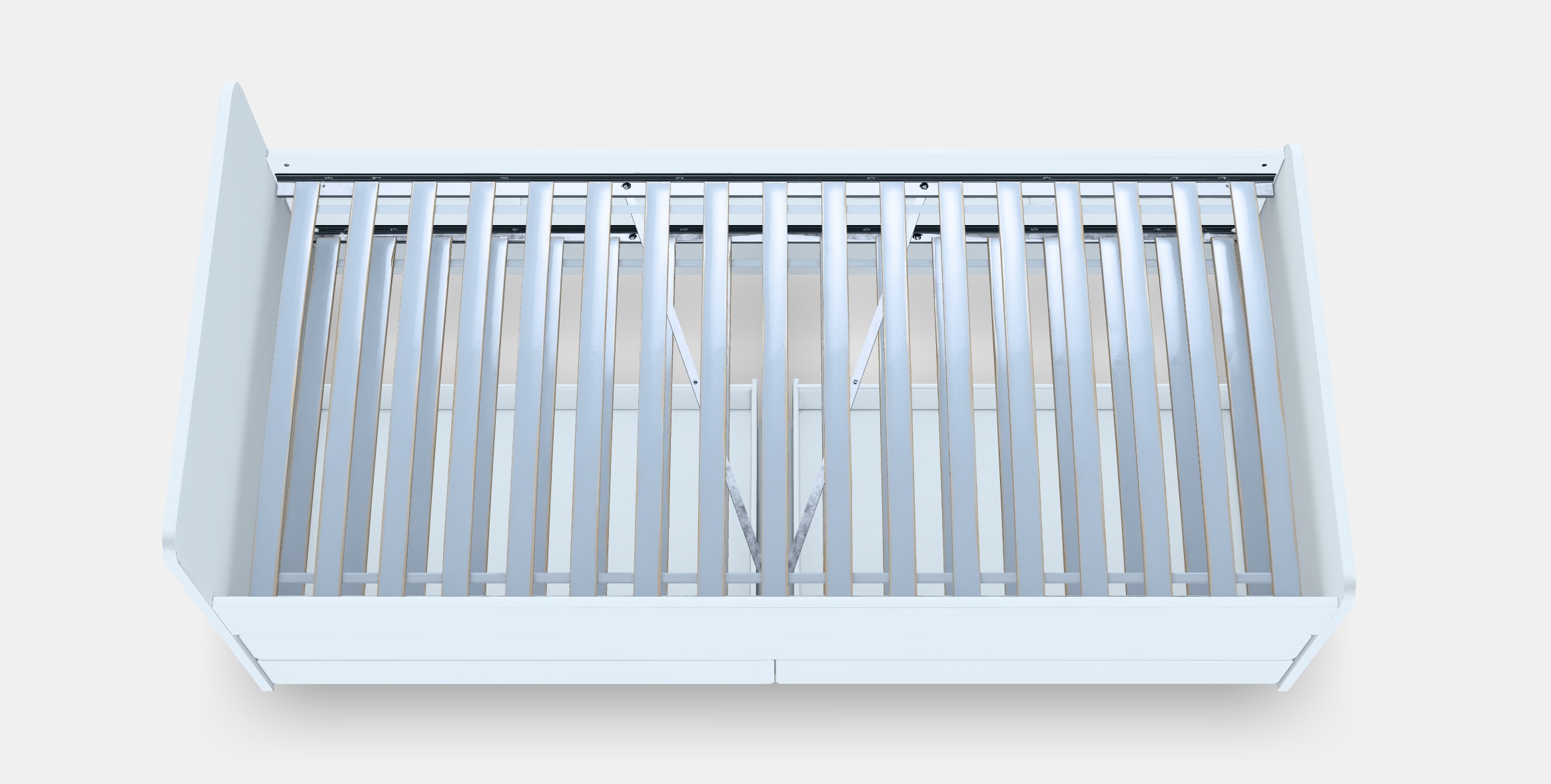 SLAKT Bed frame with underbed and storage Low-poly 3D model_4