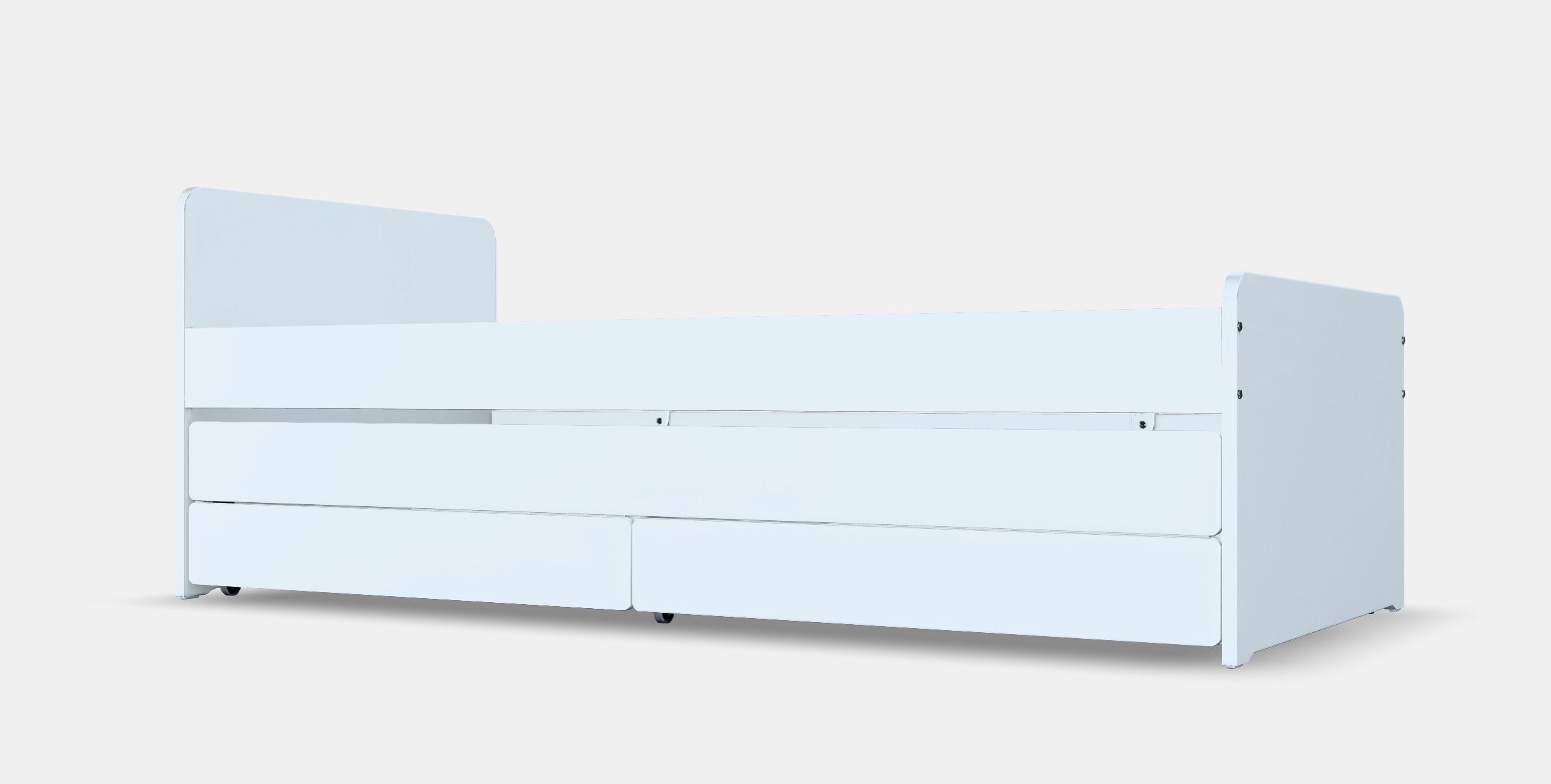 SLAKT Bed frame with underbed and storage Low-poly 3D model_6