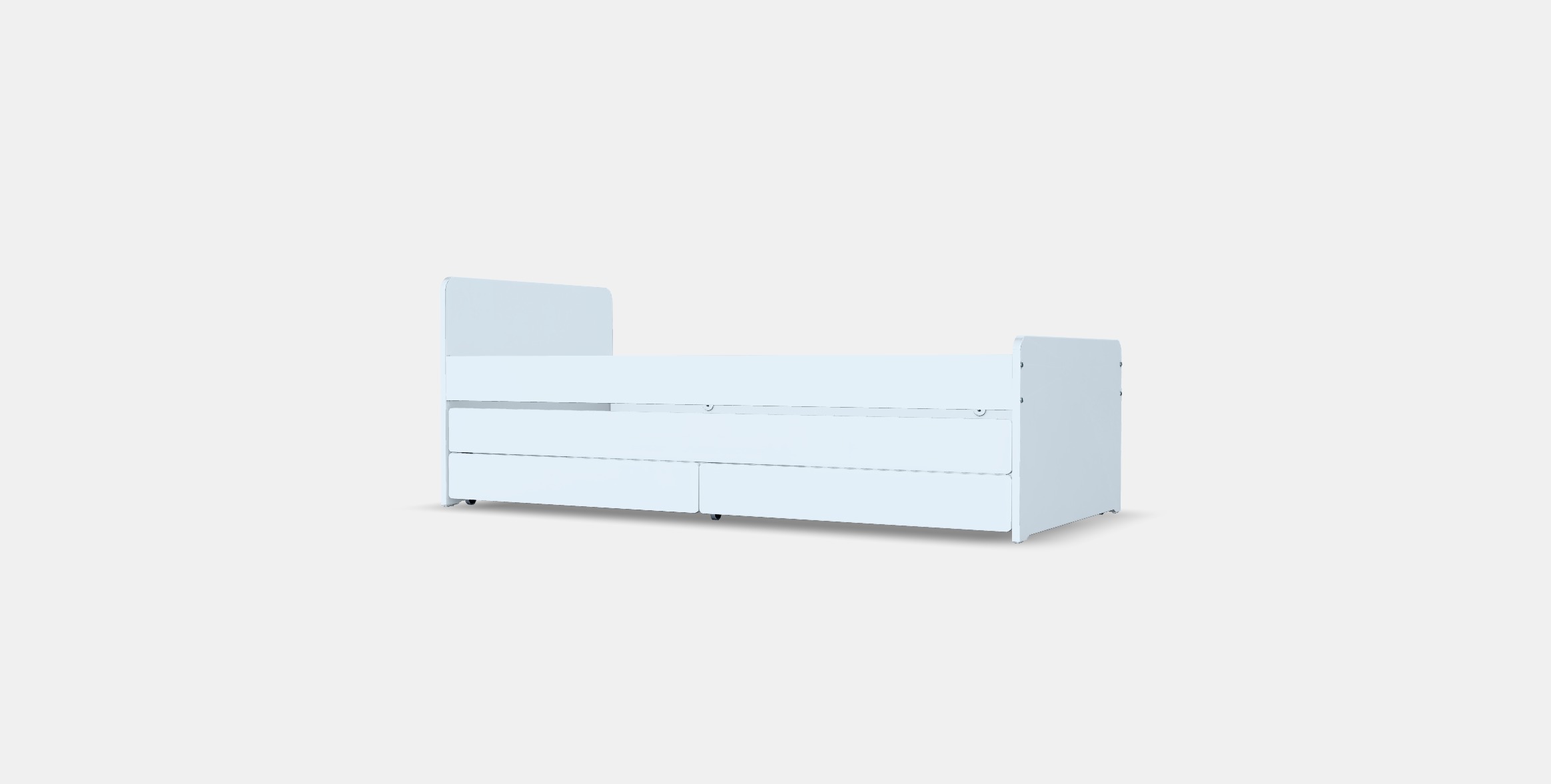 SLAKT Bed frame with underbed and storage Low-poly 3D model_5