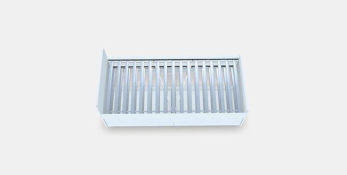 SLAKT Bed frame with underbed and storage Low-poly 3D model