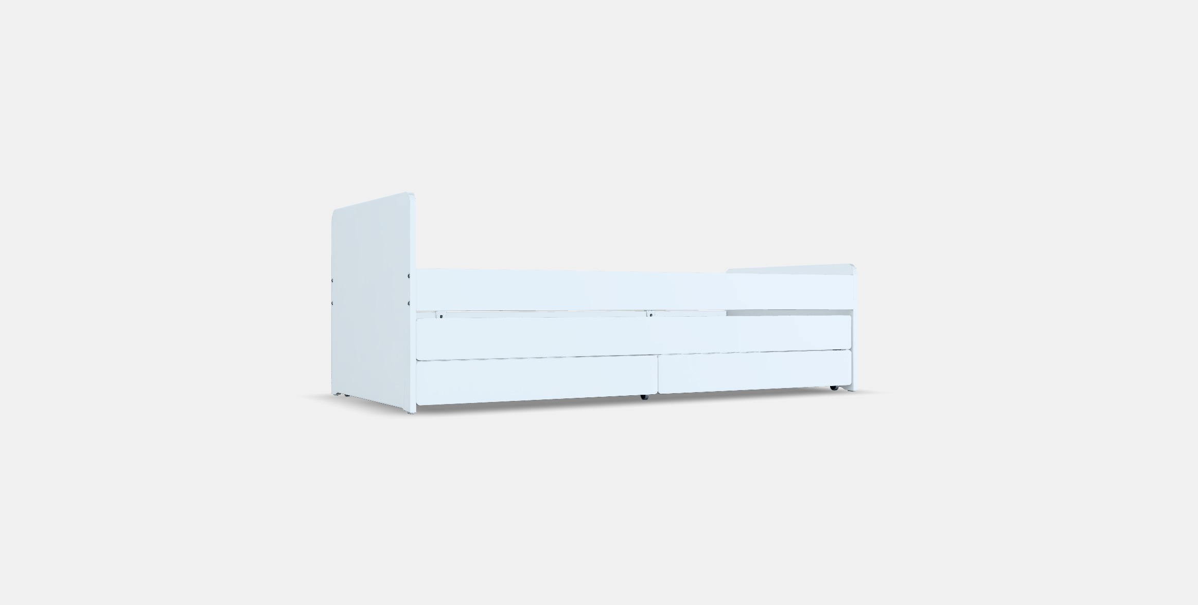 SLAKT Bed frame with underbed and storage Low-poly 3D model_16