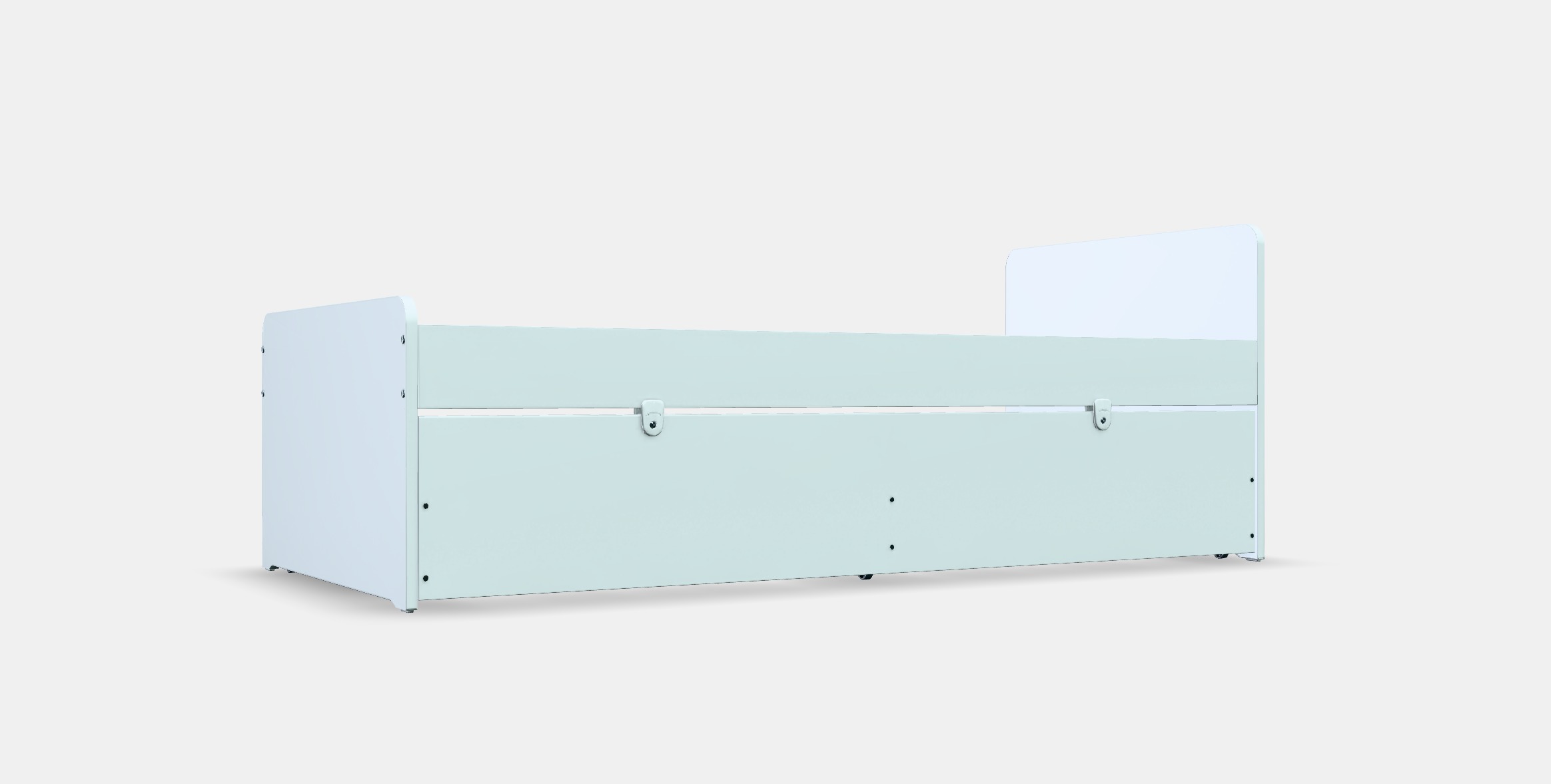 SLAKT Bed frame with underbed and storage Low-poly 3D model_9