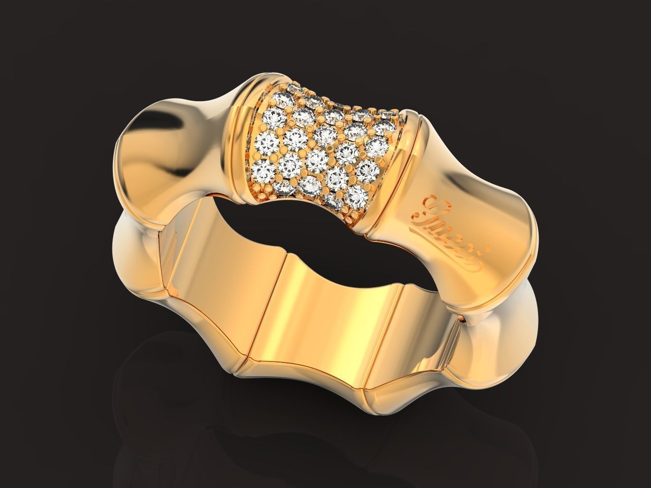 Gucci ring Bamboo 1364 3D print model_1