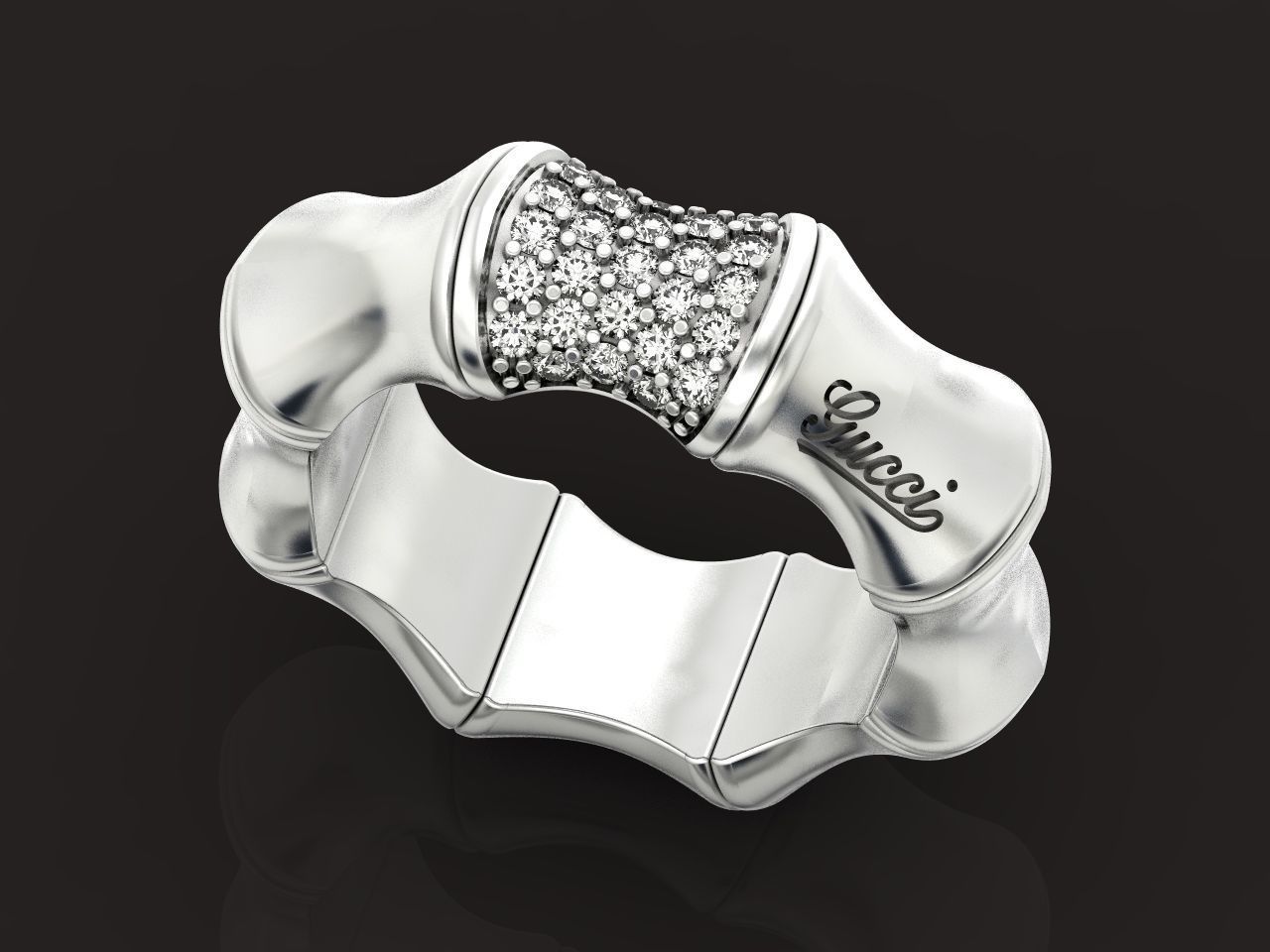 Gucci ring Bamboo 1364 3D print model_14