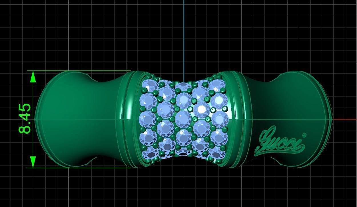 Gucci ring Bamboo 1364 3D print model_8