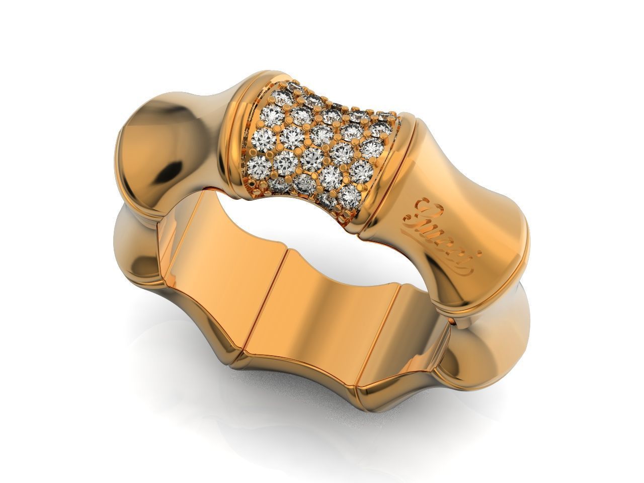 Gucci ring Bamboo 1364 3D print model_46