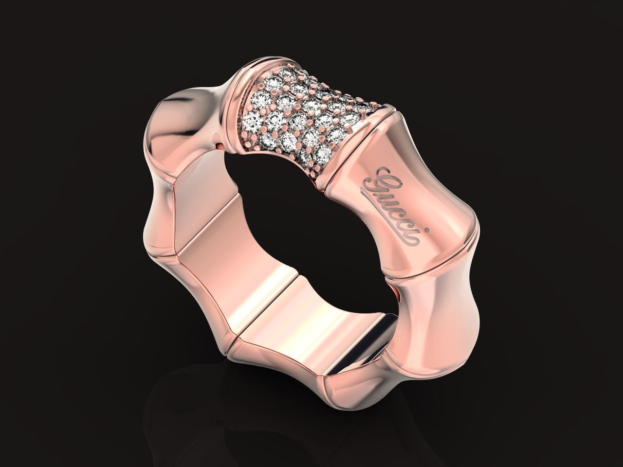 Gucci ring Bamboo 1364 3D print model_28