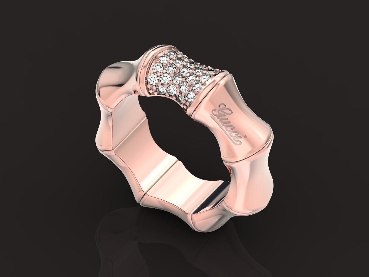Gucci ring Bamboo 1364 3D print model_22