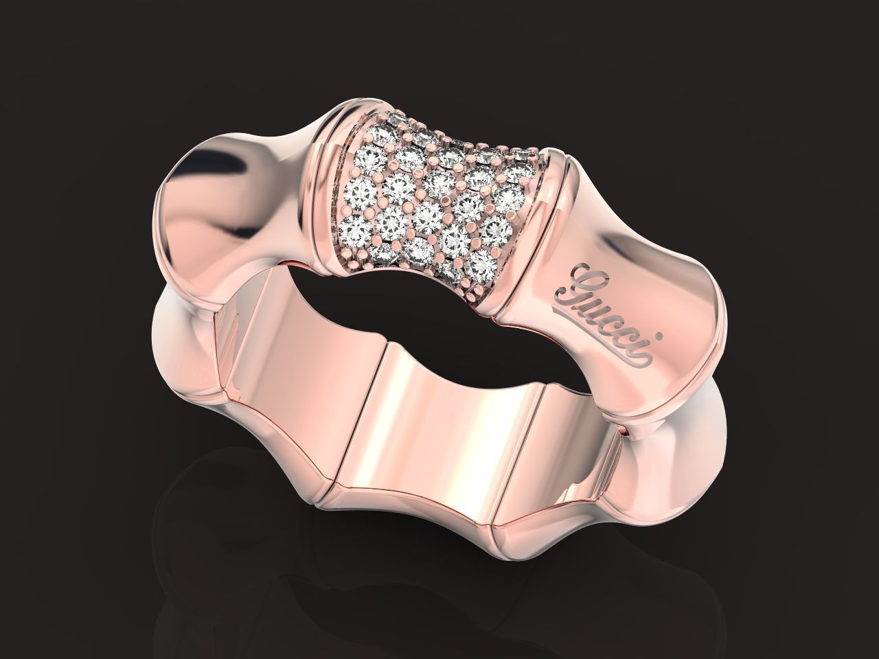 Gucci ring Bamboo 1364 3D print model_19