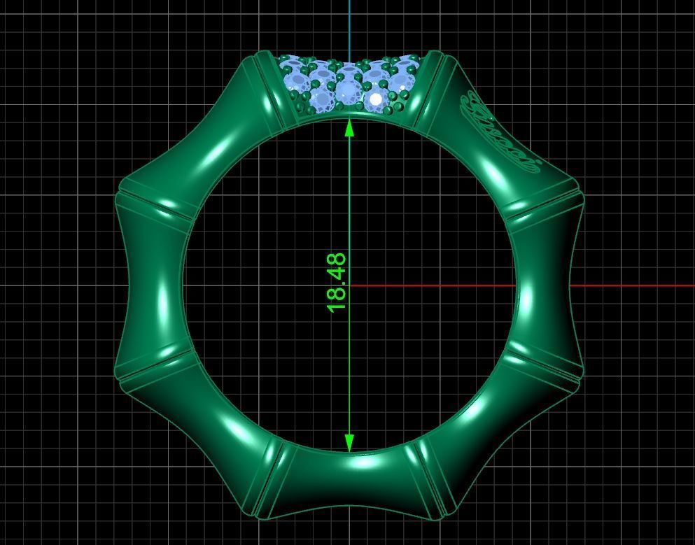 Gucci ring Bamboo 1364 3D print model_10