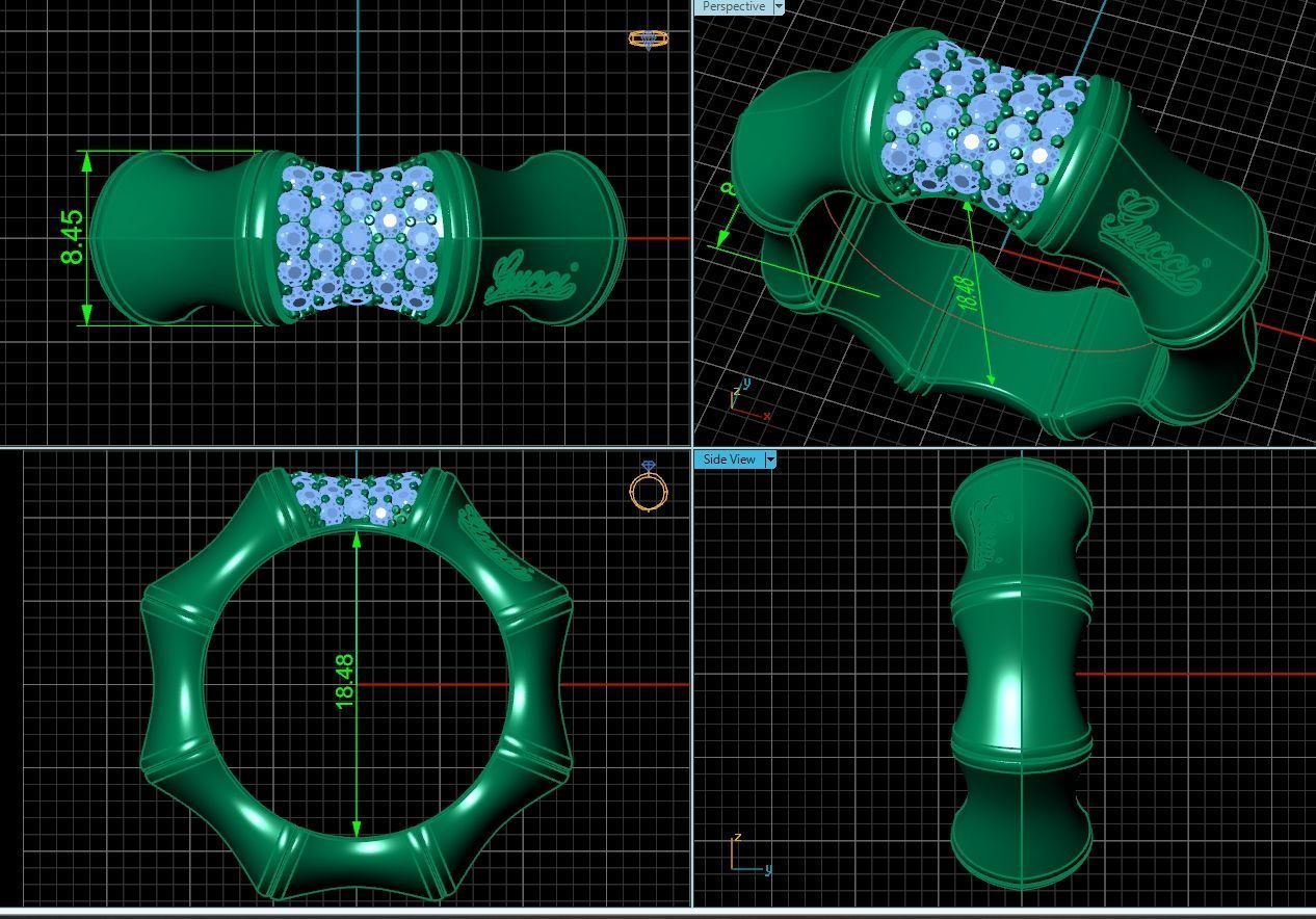 Gucci ring Bamboo 1364 3D print model_4