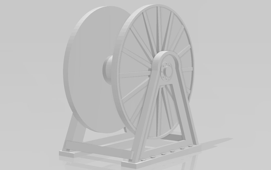 SIMPLE REEL FOR CABLE OR MOORING LINE FOR A MODEL SHIP 3D print model_3